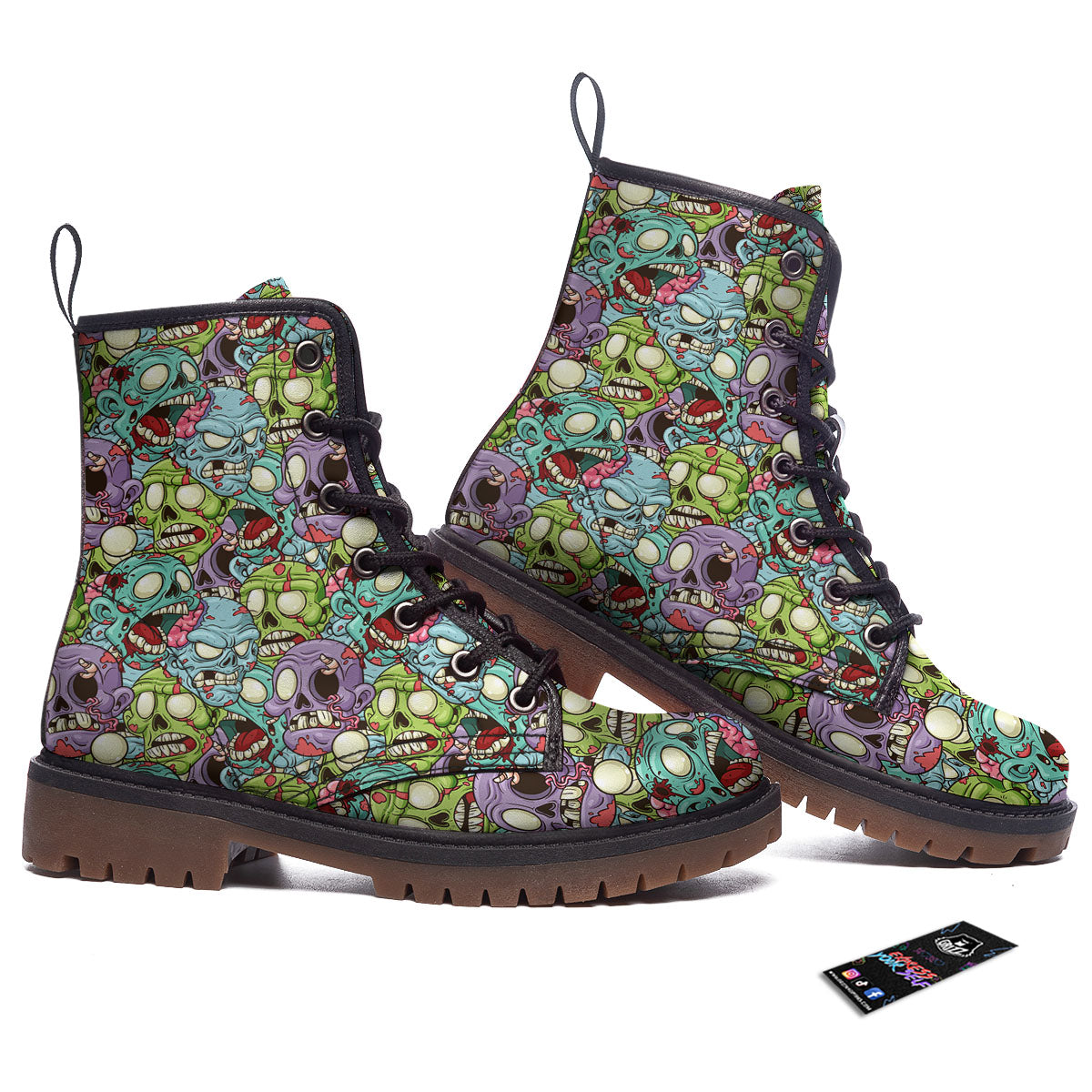 Zombie Bloody Print Pattern Work Boots-grizzshop