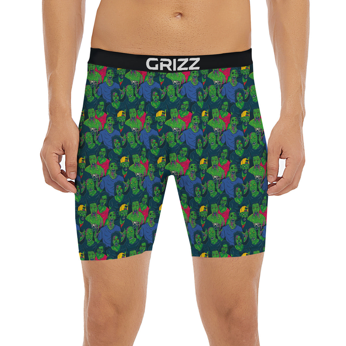 Zombie Blue Print Pattern Boxer Briefs-grizzshop