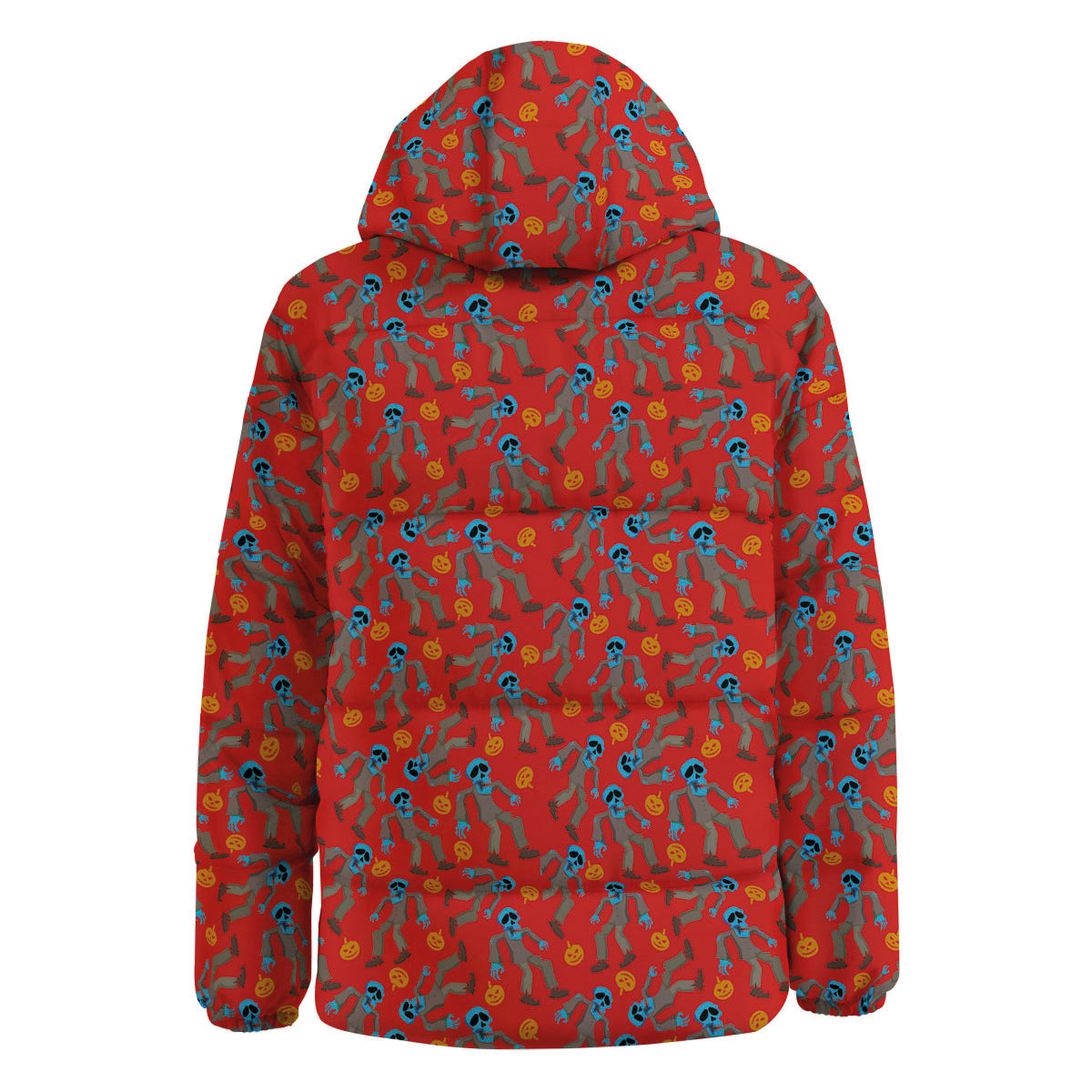 Zombie Blue Print Pattern Down Jacket-grizzshop