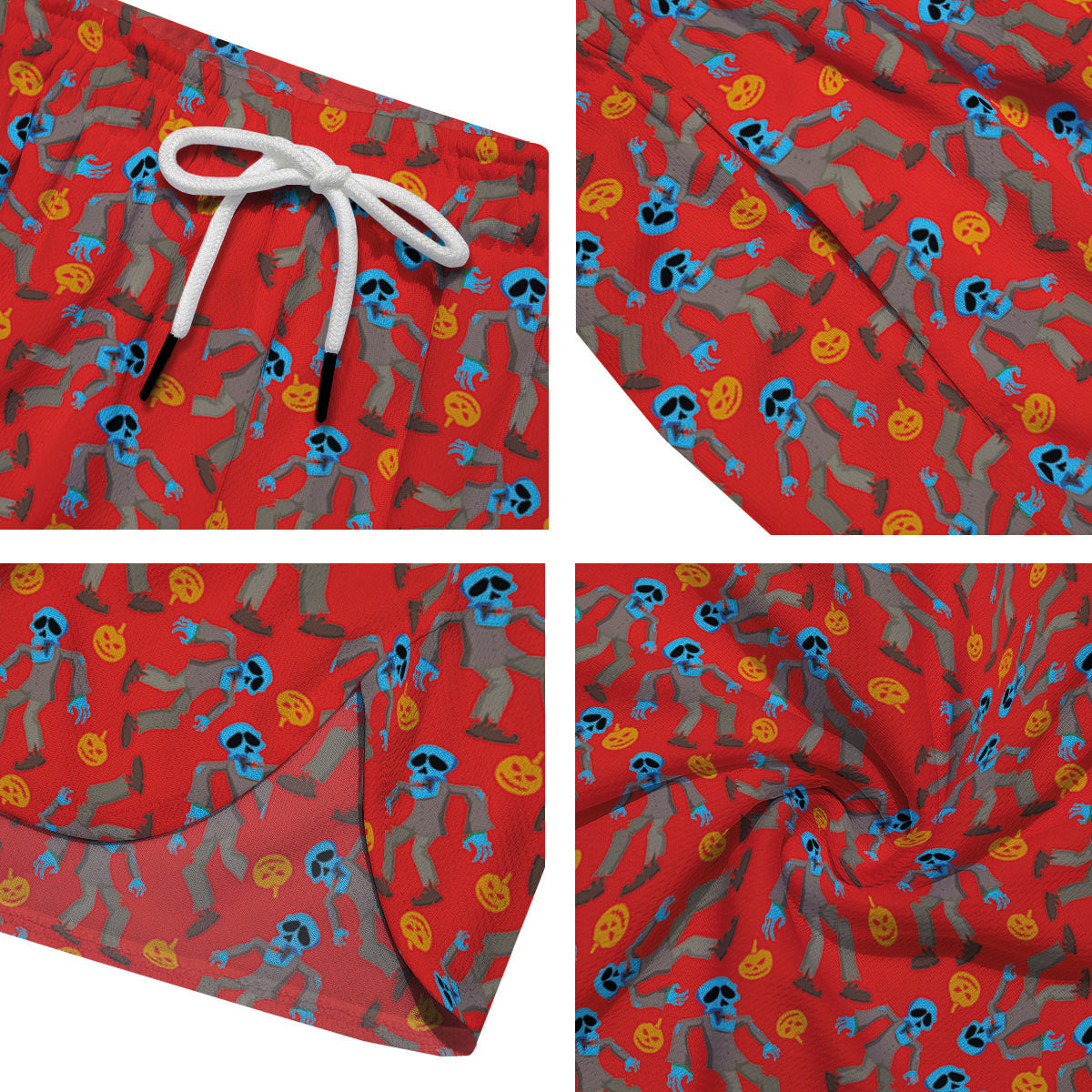 Zombie Blue Print Pattern Men's Running Shorts-grizzshop
