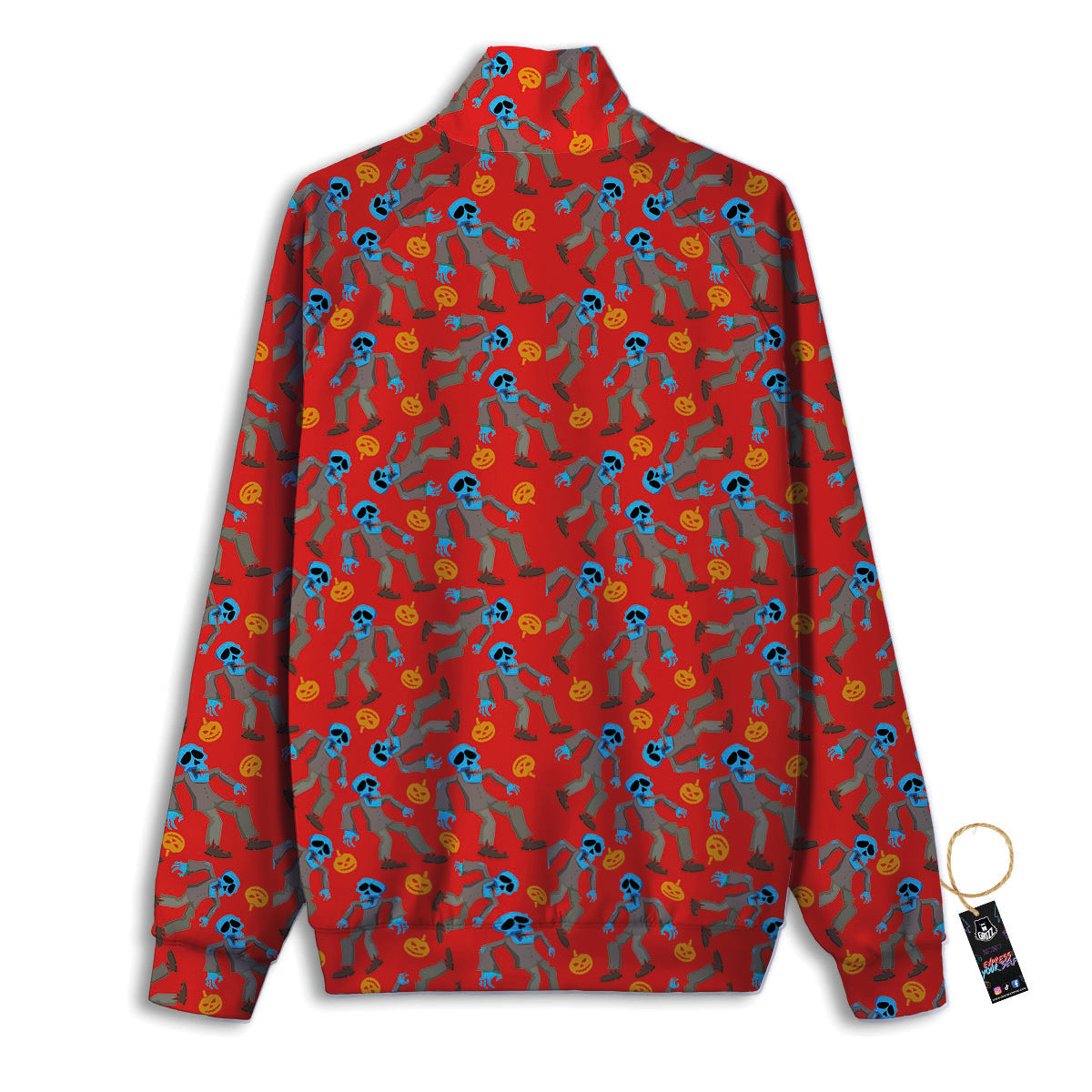 Zombie Blue Print Pattern Track Jacket-grizzshop