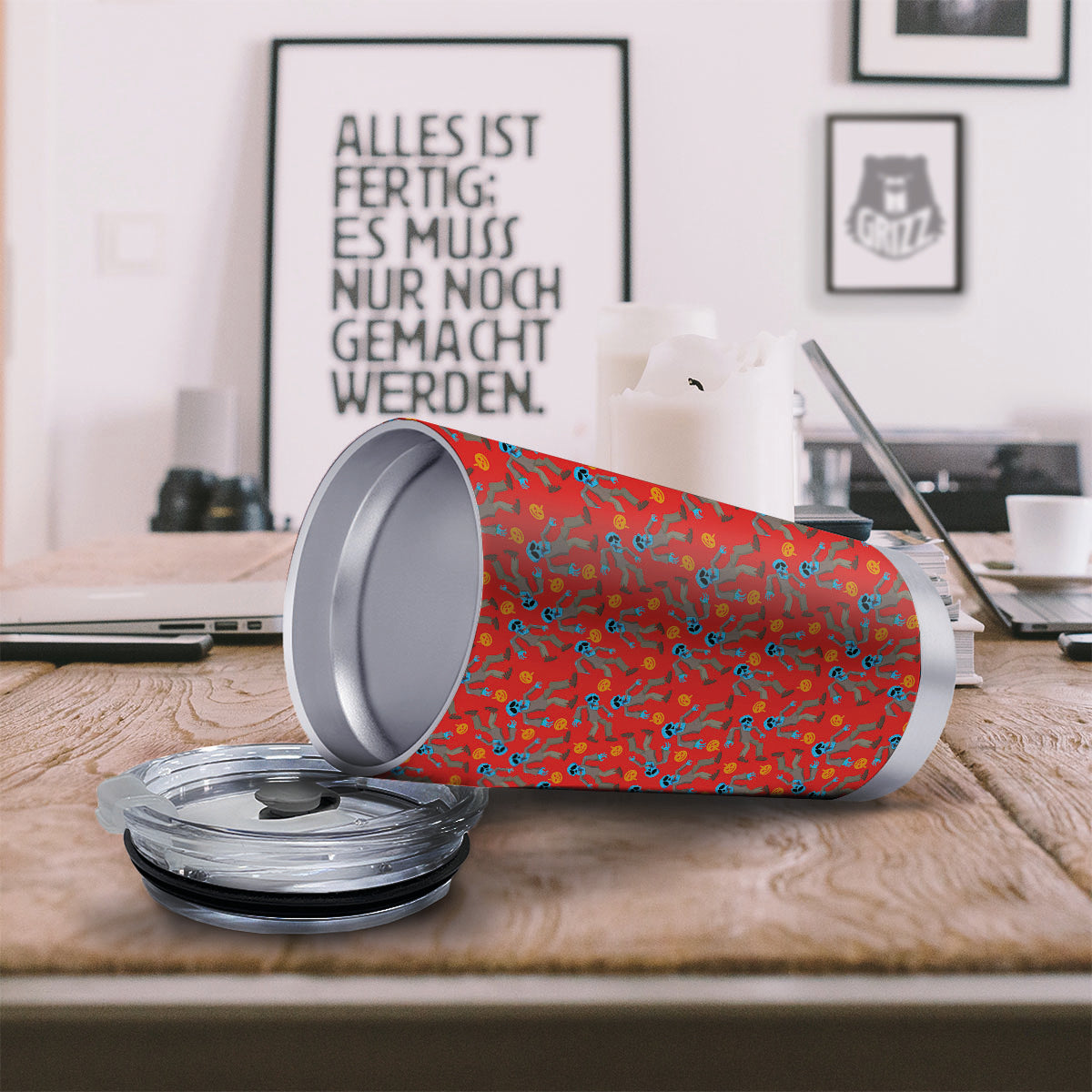 Zombie Blue Print Pattern Tumbler-grizzshop