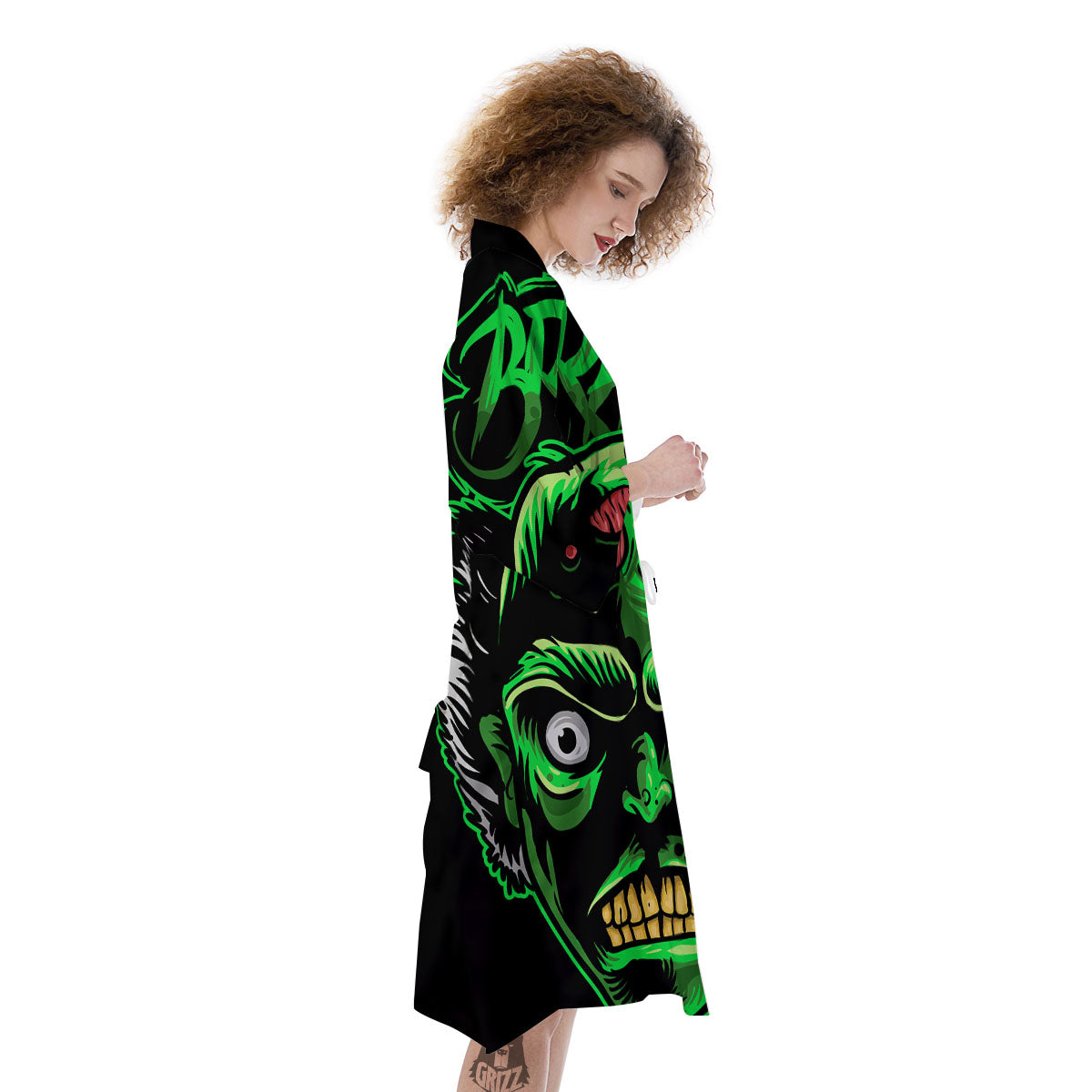 Zombie Brain Halloween Print Kimono-grizzshop