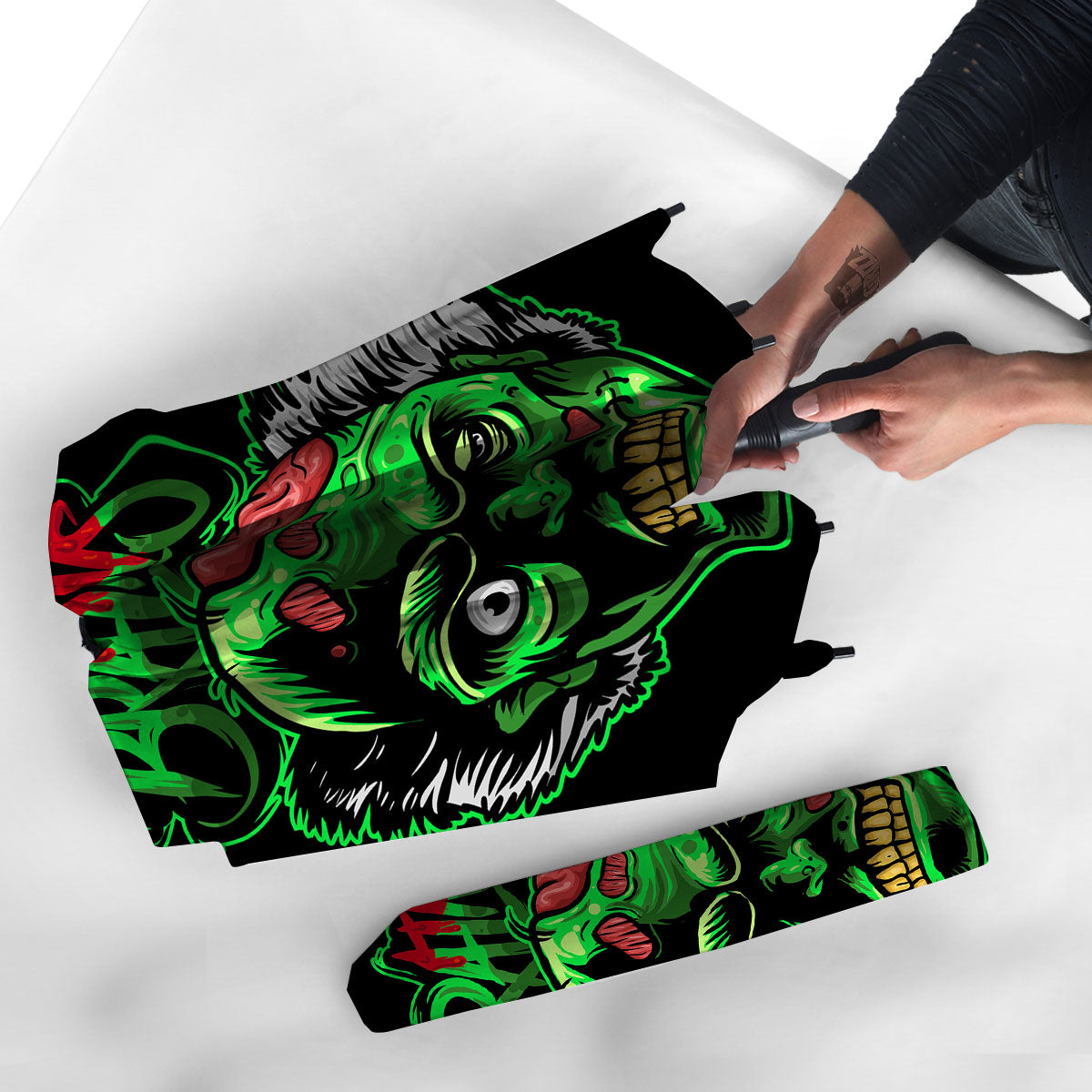 Zombie Brain Halloween Print Umbrella-grizzshop