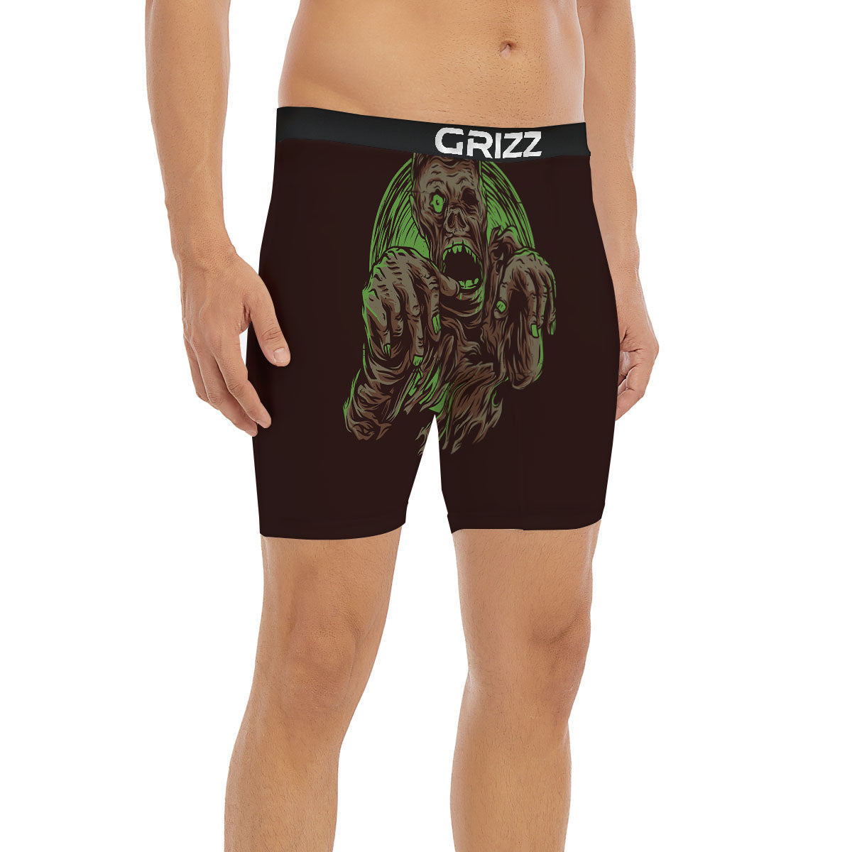 Zombie Cartoon Print Pattern Boxer Briefs-grizzshop