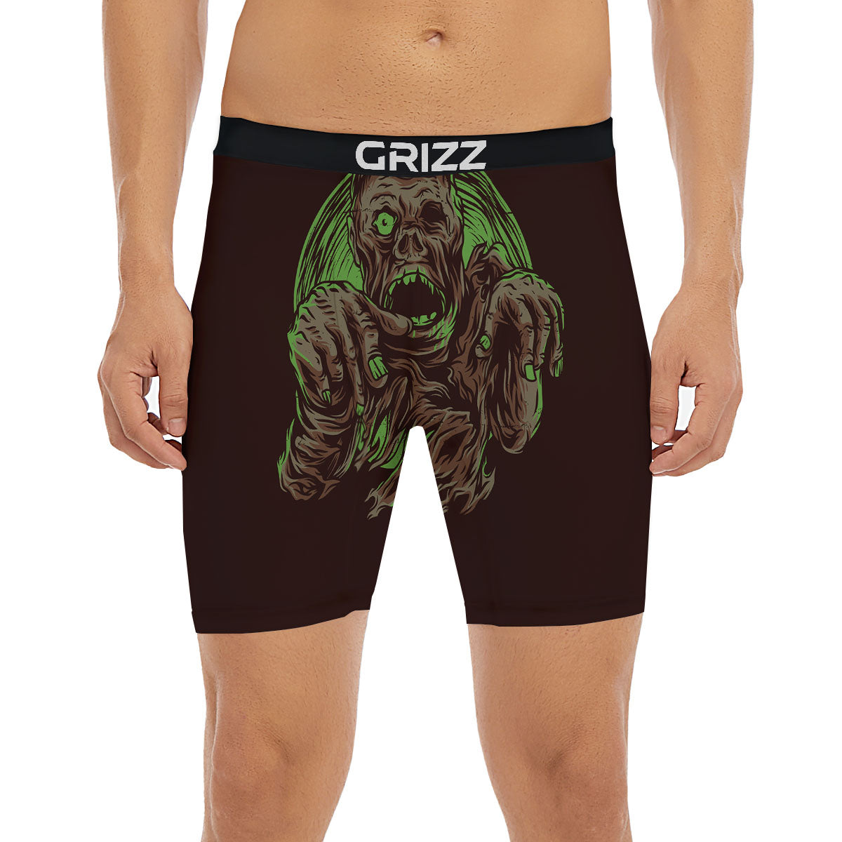 Zombie Cartoon Print Pattern Boxer Briefs-grizzshop