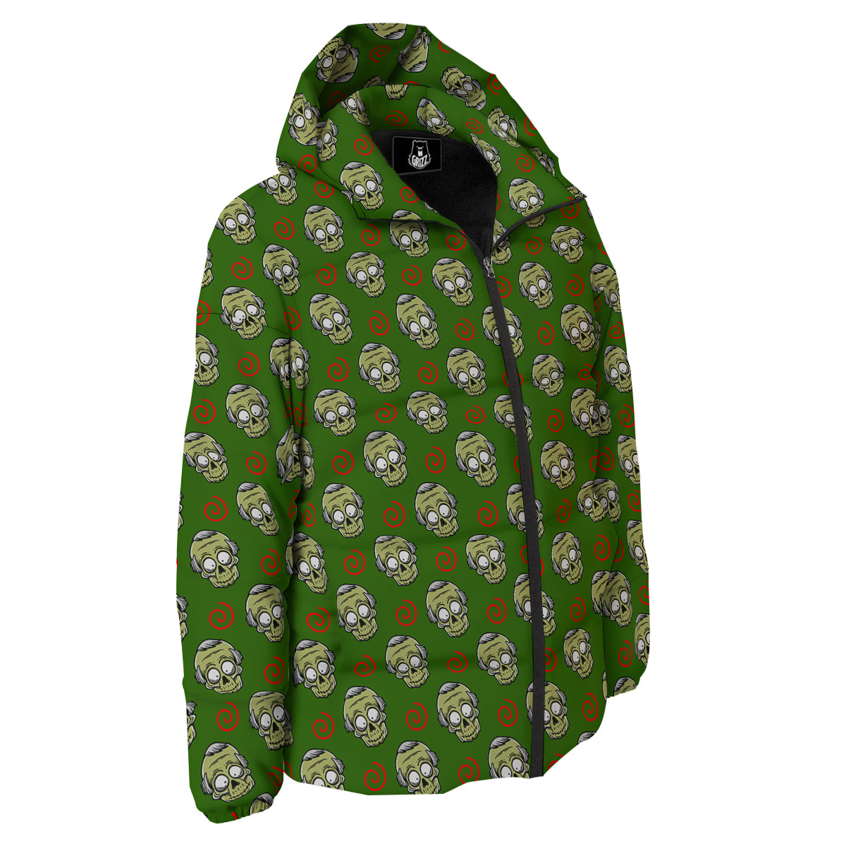 Zombie Cartoon Print Pattern Down Jacket-grizzshop