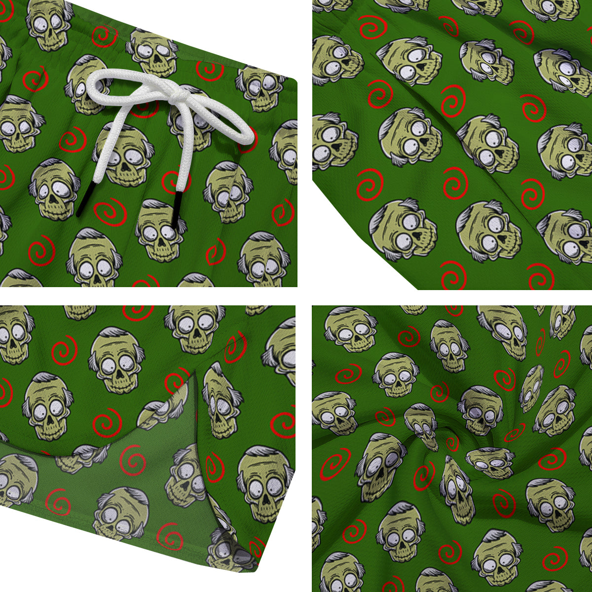 Zombie Cartoon Print Pattern Men's Running Shorts-grizzshop