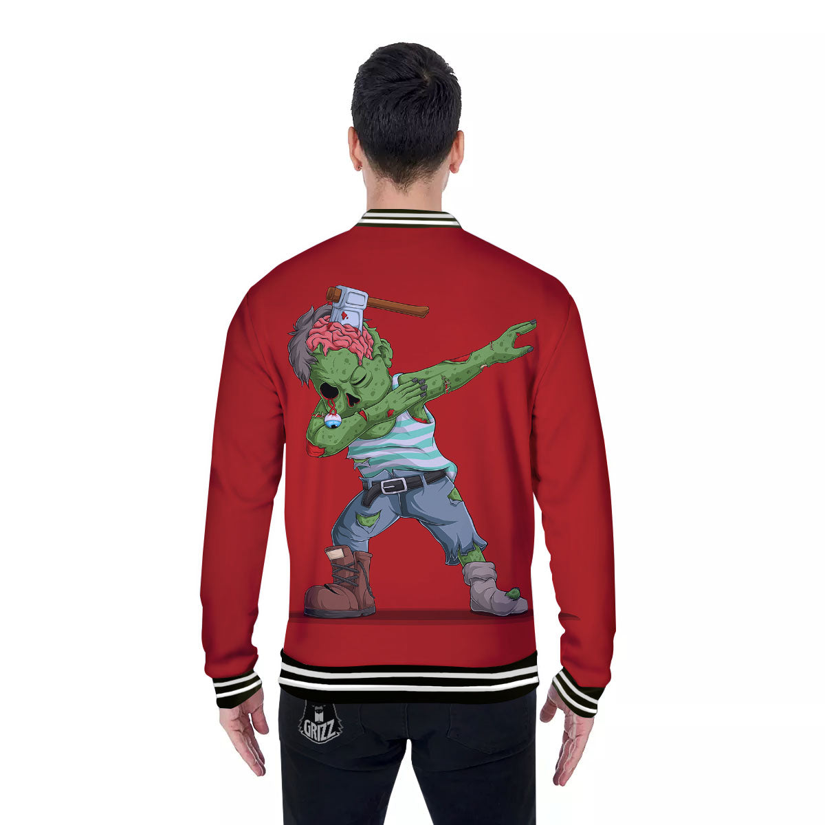 Zombie Dap Print Baseball Jacket-grizzshop