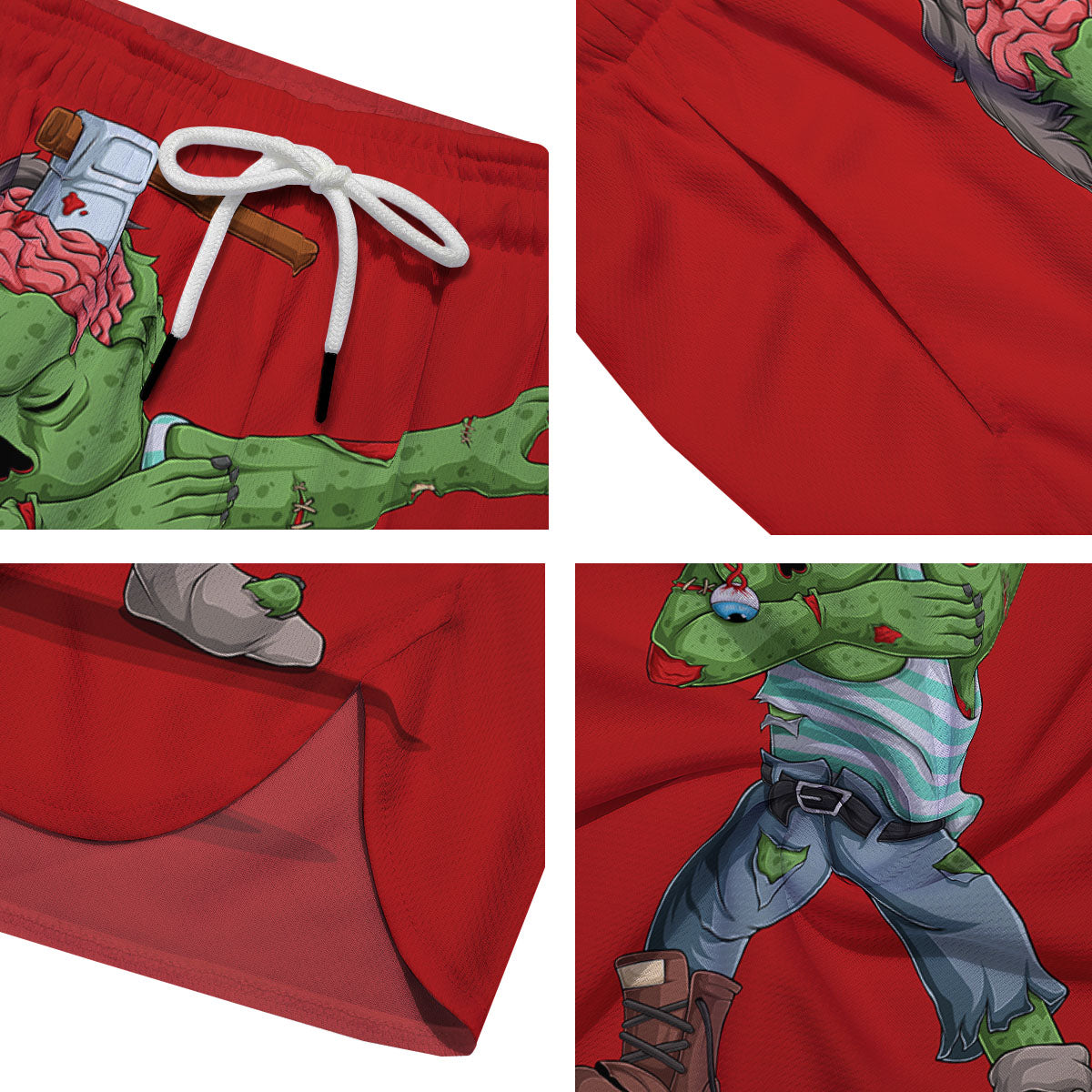 Zombie Dap Print Men's Running Shorts-grizzshop