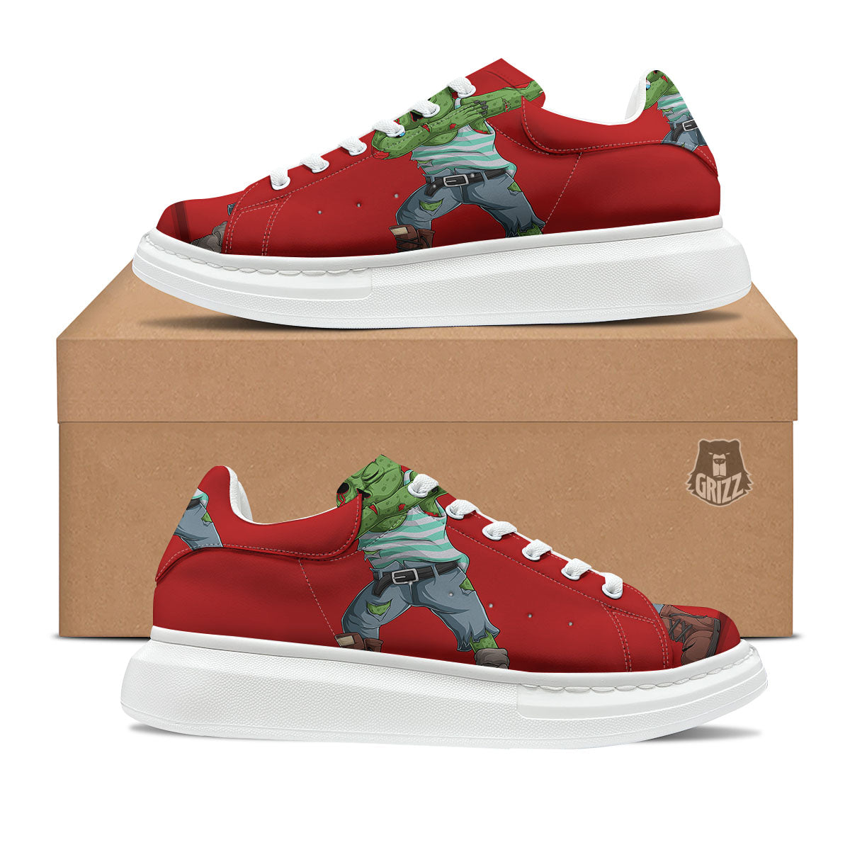 Zombie Dap Print Platform Shoes-grizzshop