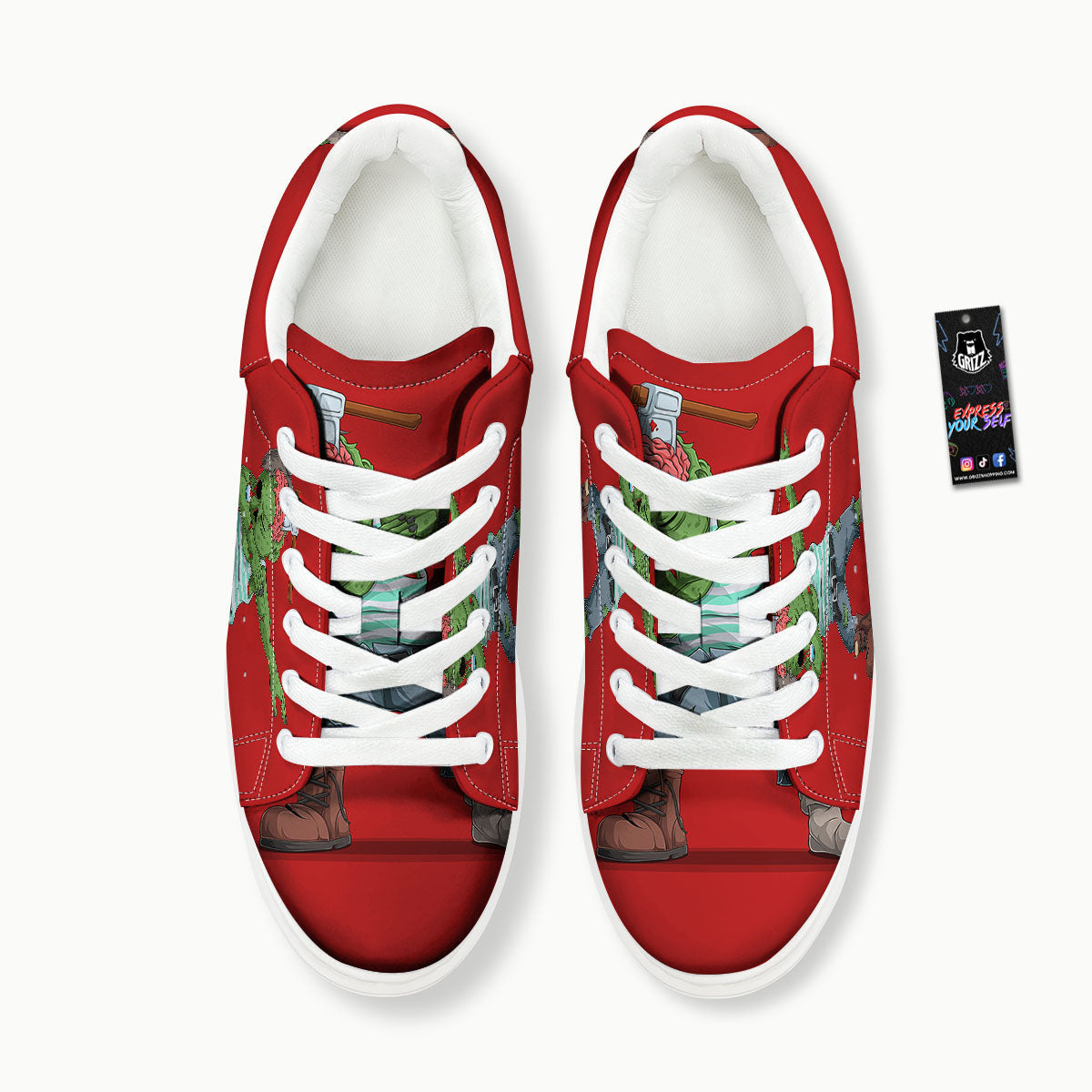 Zombie Dap Print Platform Shoes-grizzshop
