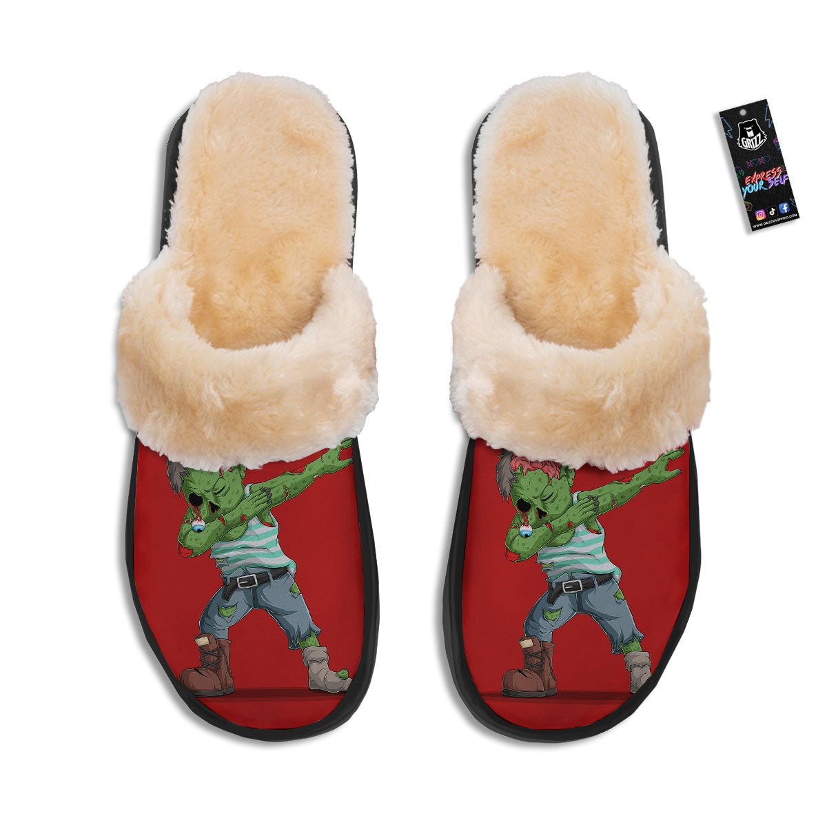 Zombie Dap Print Slippers-grizzshop