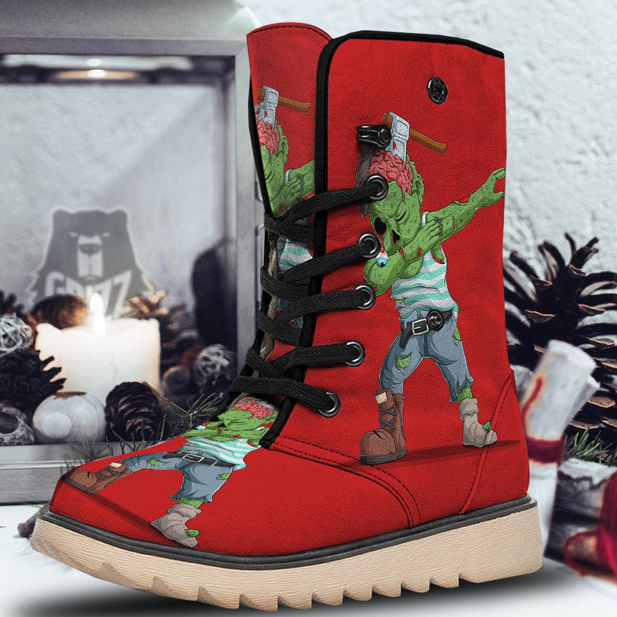 Zombie Dap Print Snow Boots-grizzshop