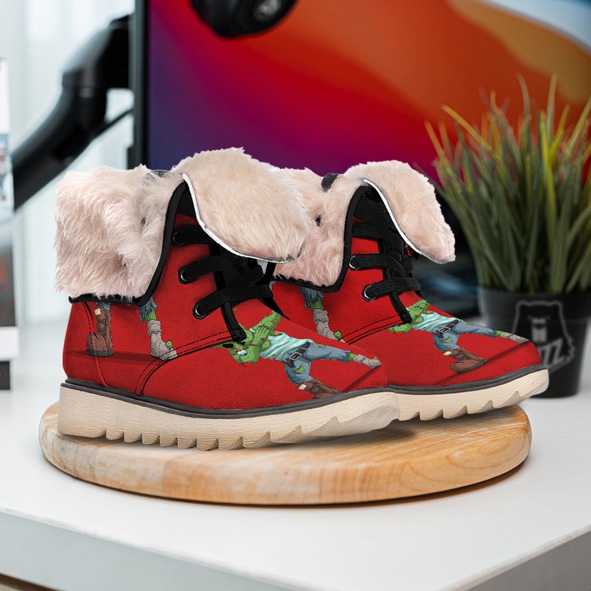 Zombie Dap Print Snow Boots-grizzshop