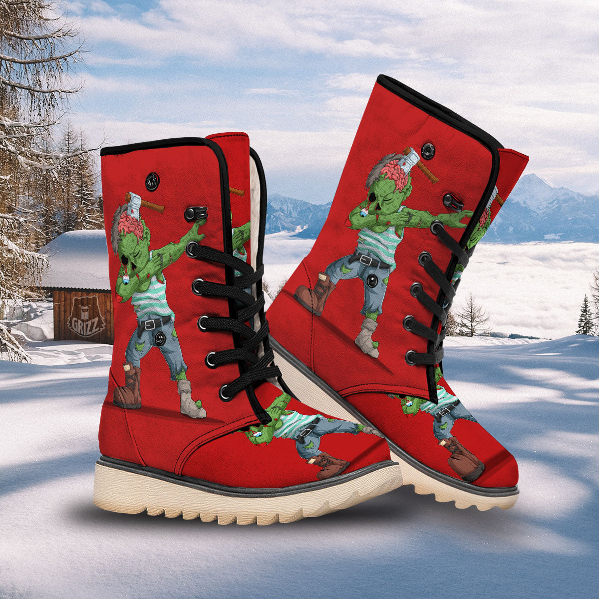 Zombie Dap Print Snow Boots-grizzshop