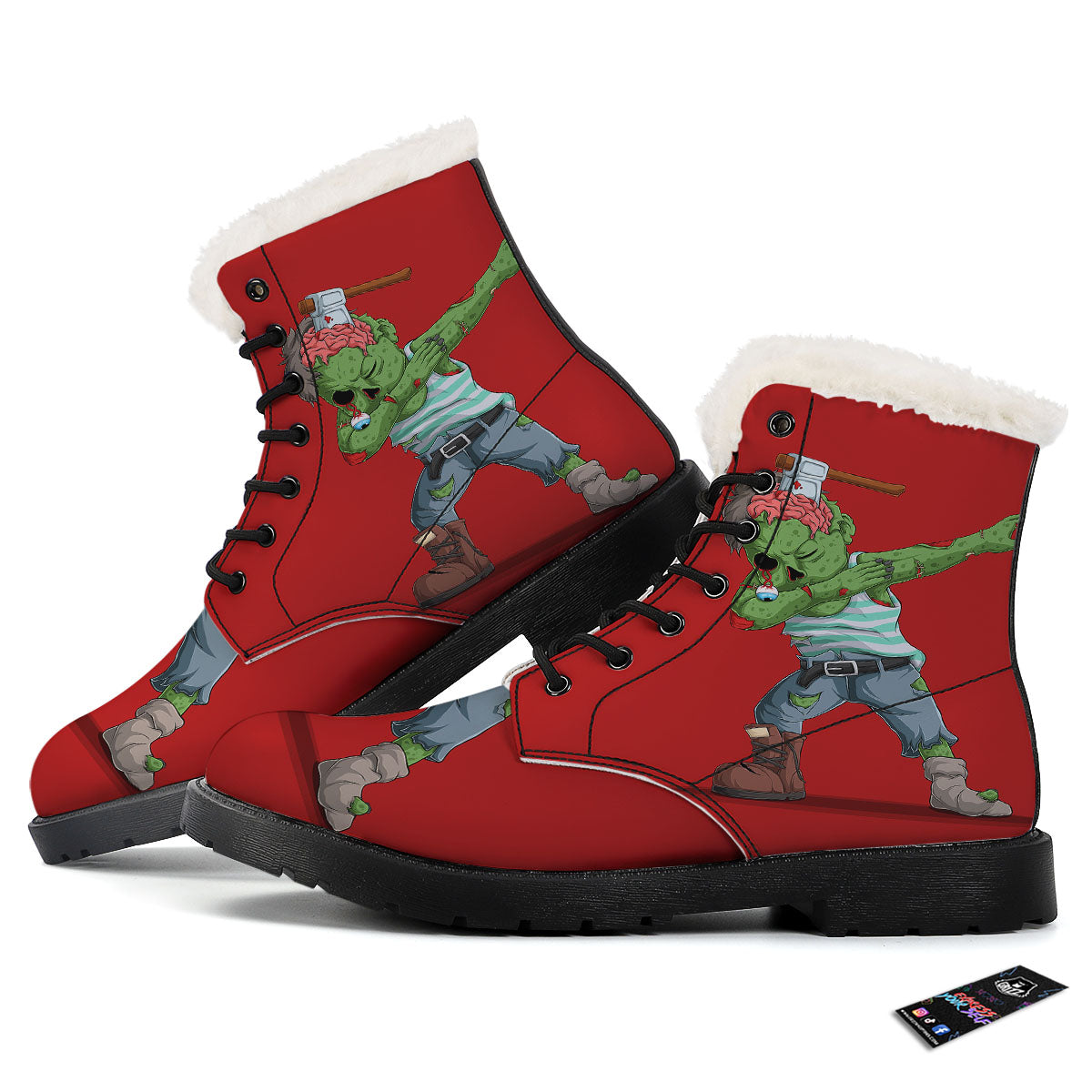 Zombie Dap Print Winter Boots-grizzshop