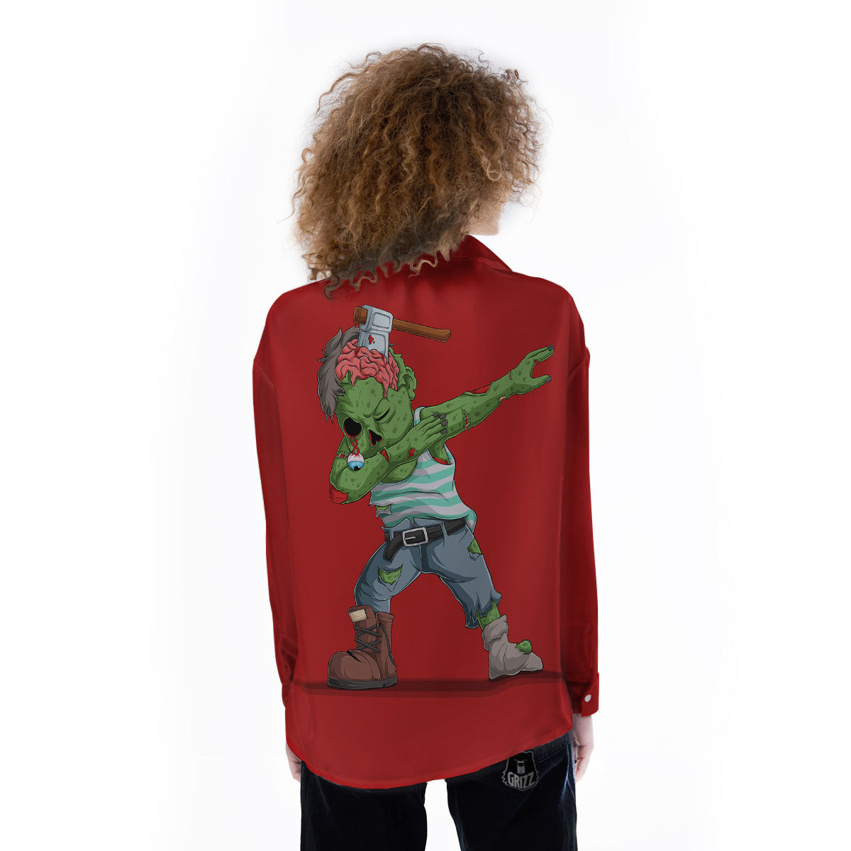 Zombie Dap Print Women's Long Sleeve Shirts-grizzshop