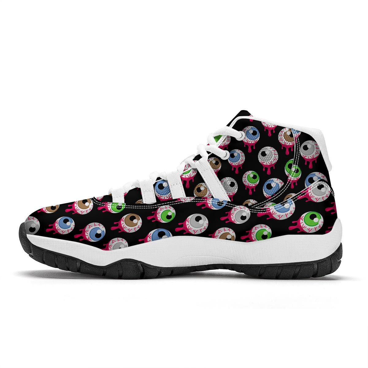 Zombie Eye White Bball Shoes-grizzshop