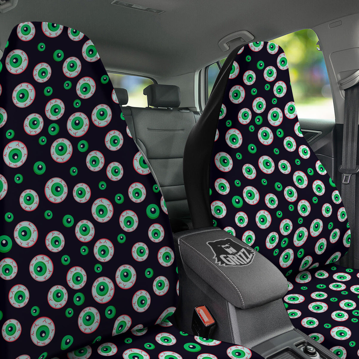 Zombie Eyeball Print Pattern Car Seat Covers-grizzshop