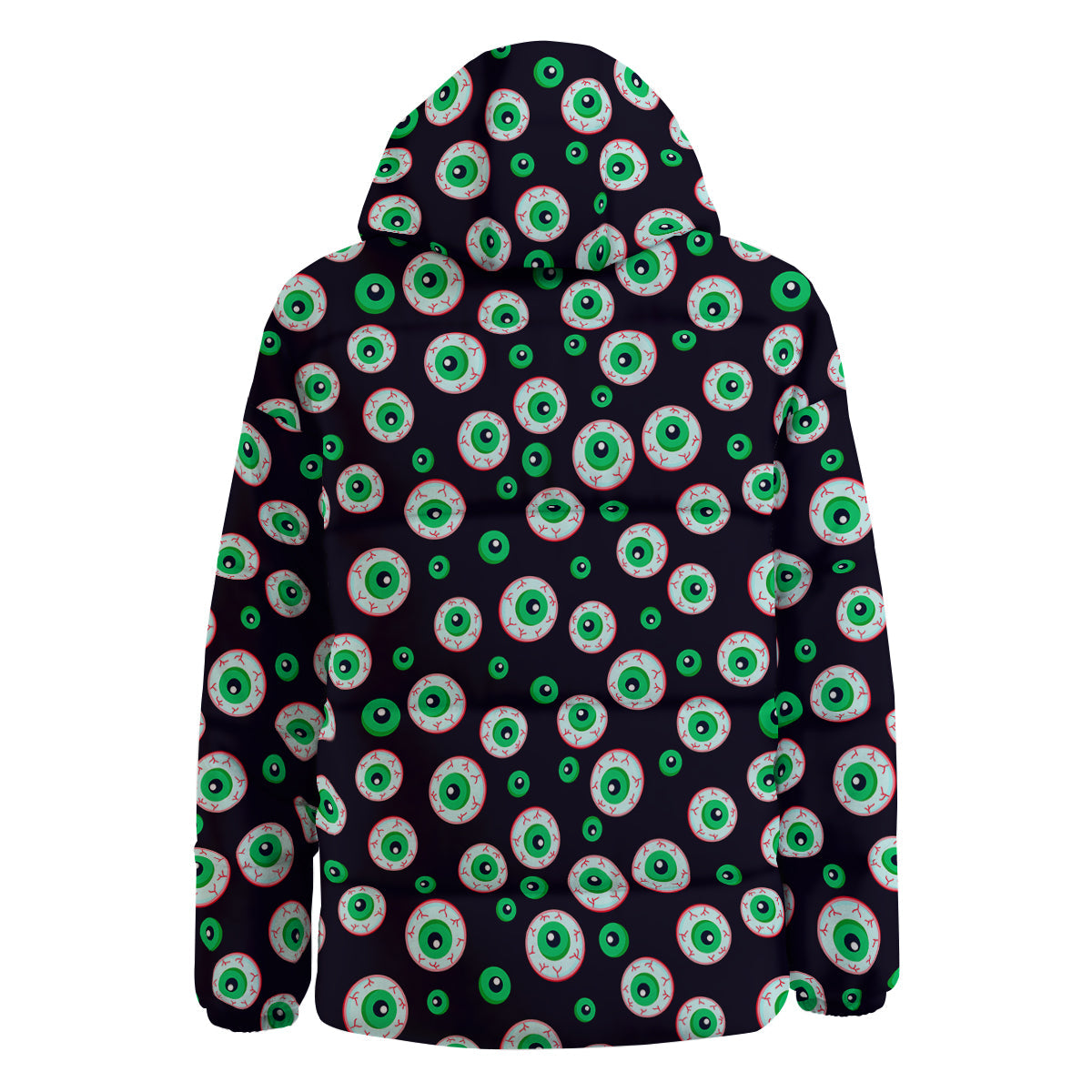 Zombie Eyeball Print Pattern Down Jacket-grizzshop