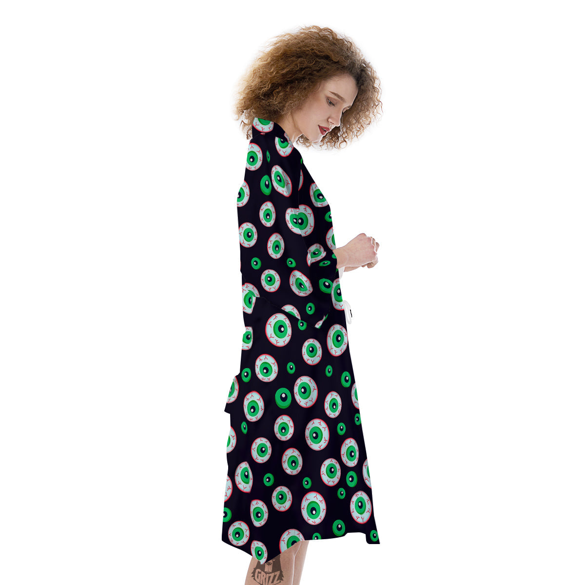 Zombie Eyeball Print Pattern Kimono-grizzshop