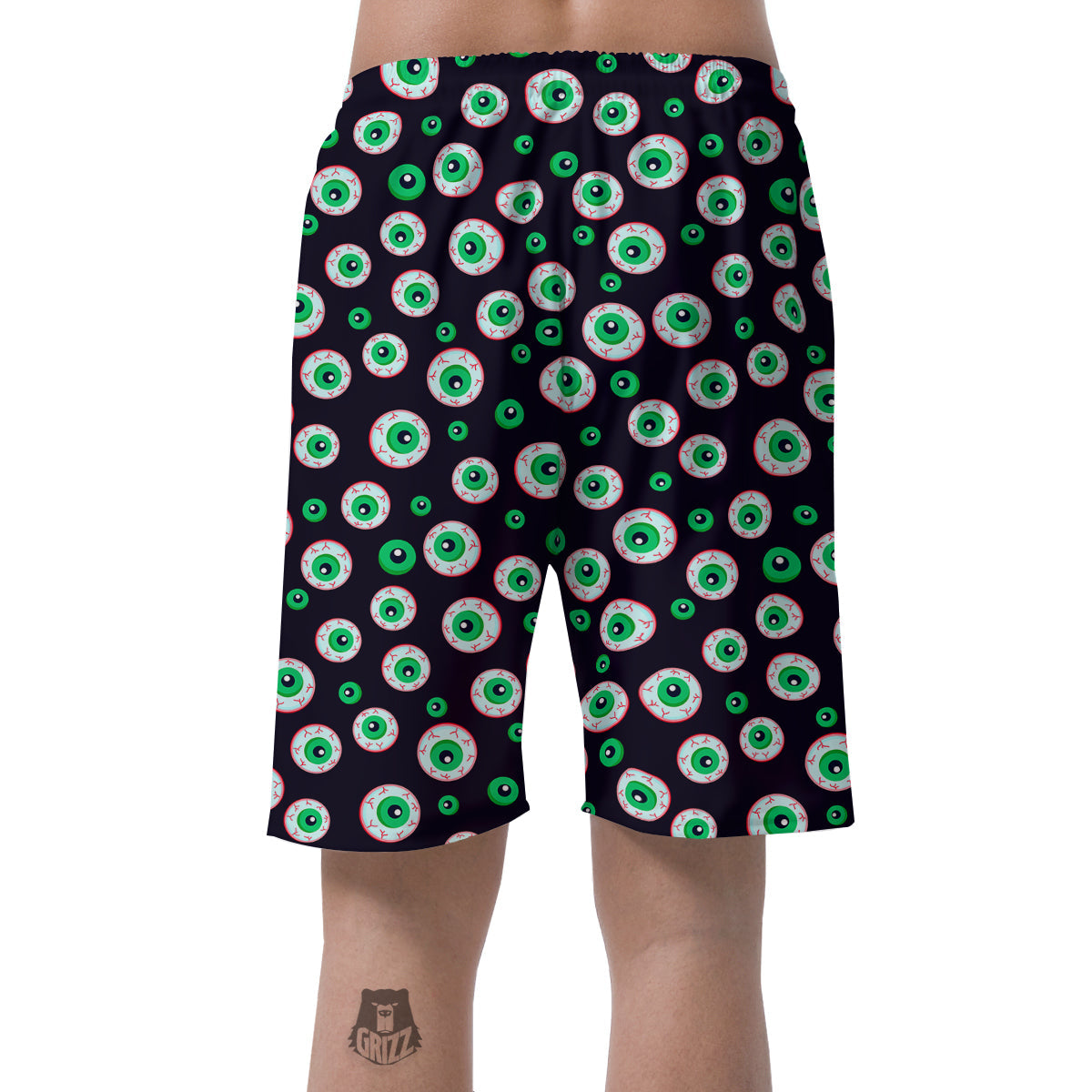 Zombie Eyeball Print Pattern Men's Shorts-grizzshop