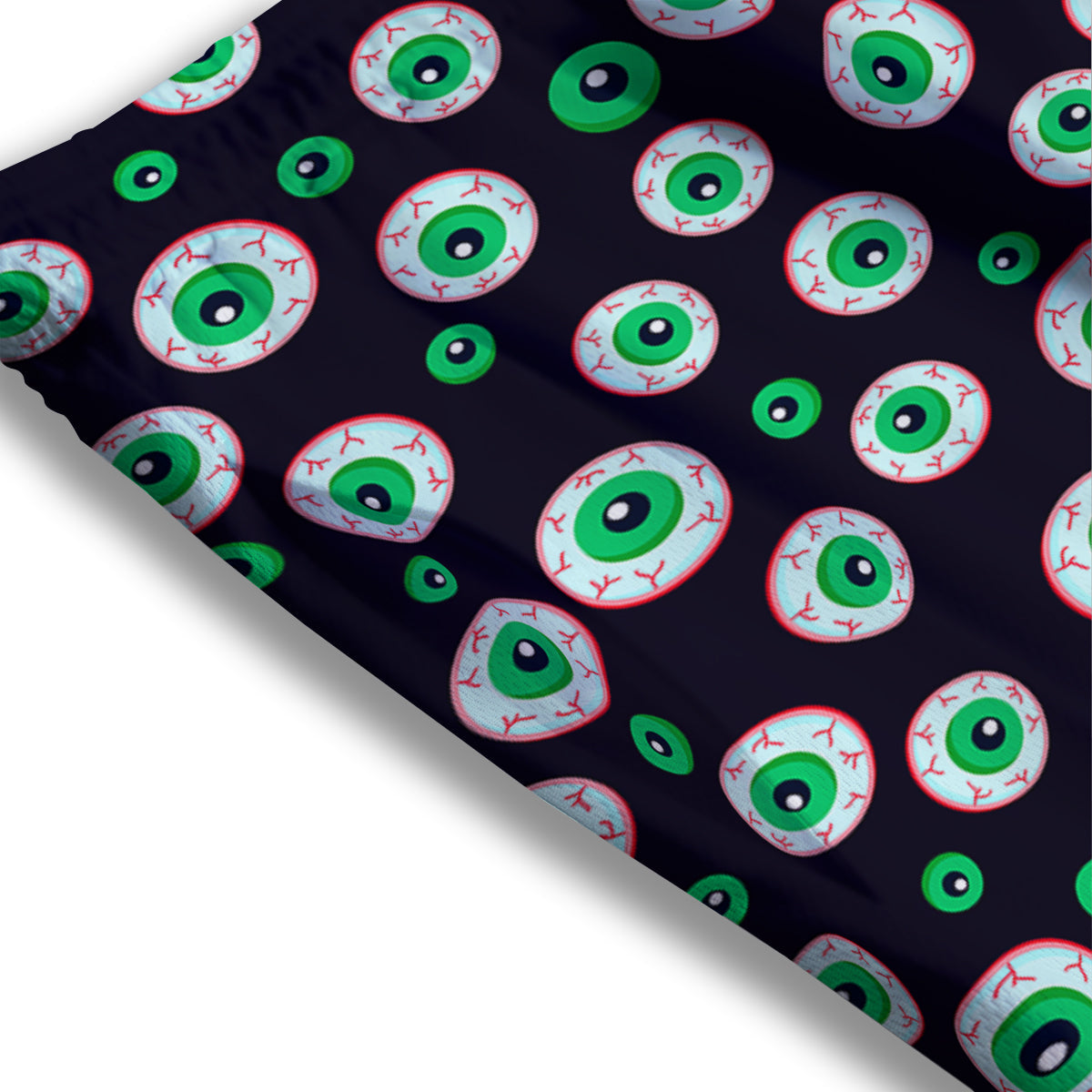 Zombie Eyeball Print Pattern Mesh Shorts-grizzshop