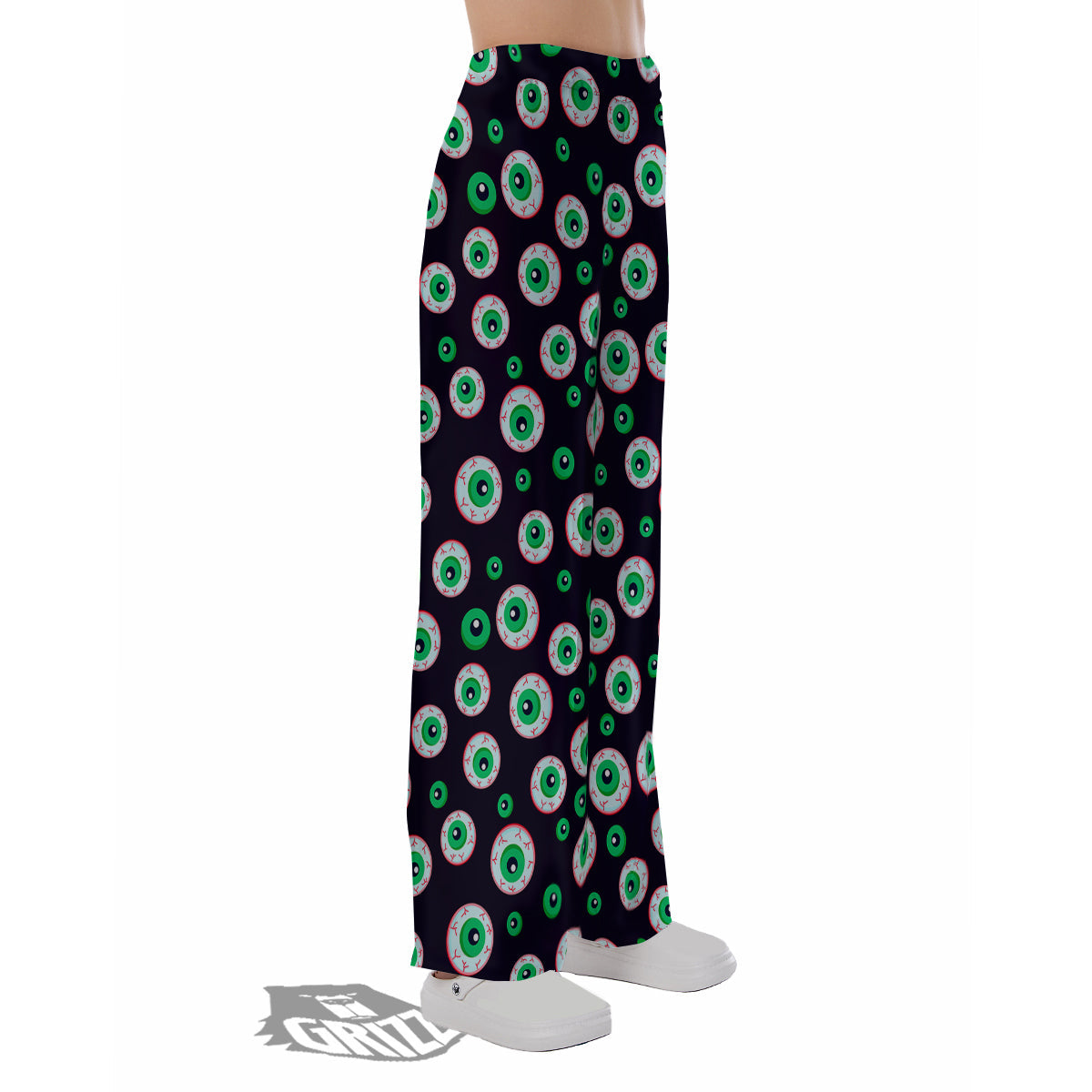 Zombie Eyeball Print Pattern Pajama Pants-grizzshop