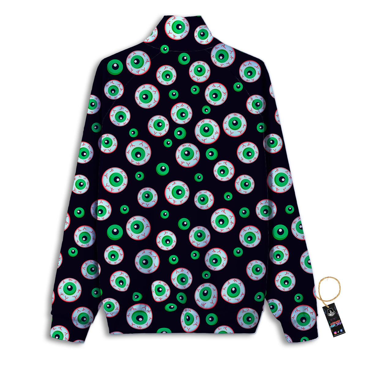 Zombie Eyeball Print Pattern Track Jacket-grizzshop