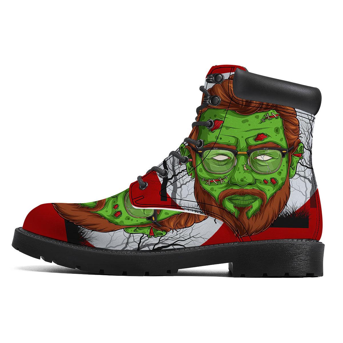 Zombie Face Halloween Character Print Boots-grizzshop