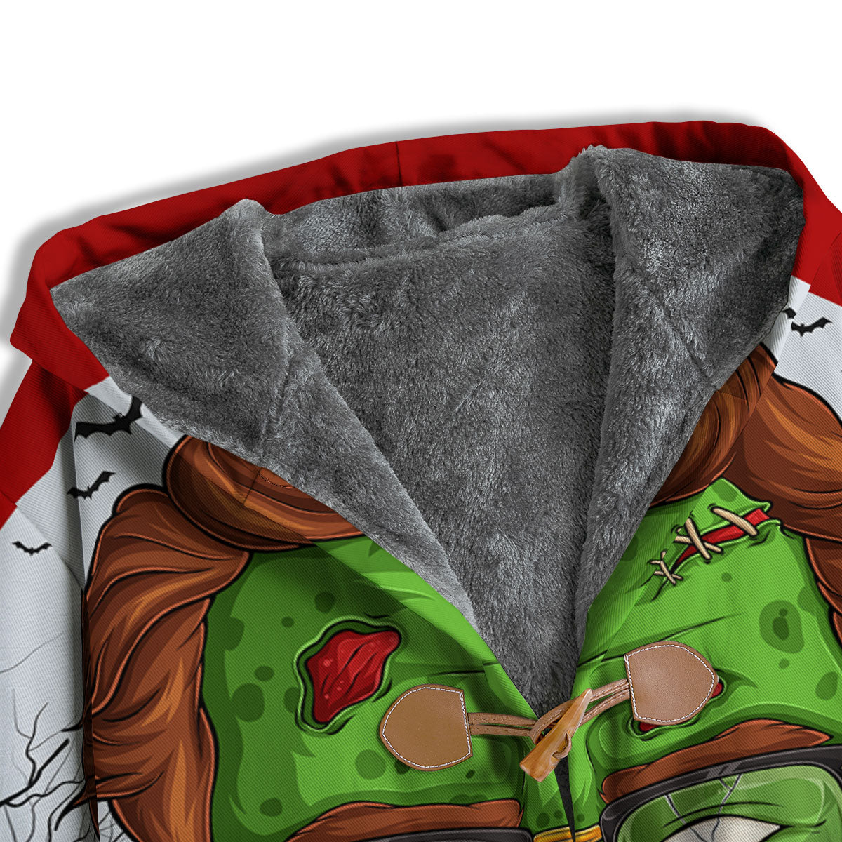 Zombie Face Halloween Character Print Men's Windbreaker Jacket-grizzshop