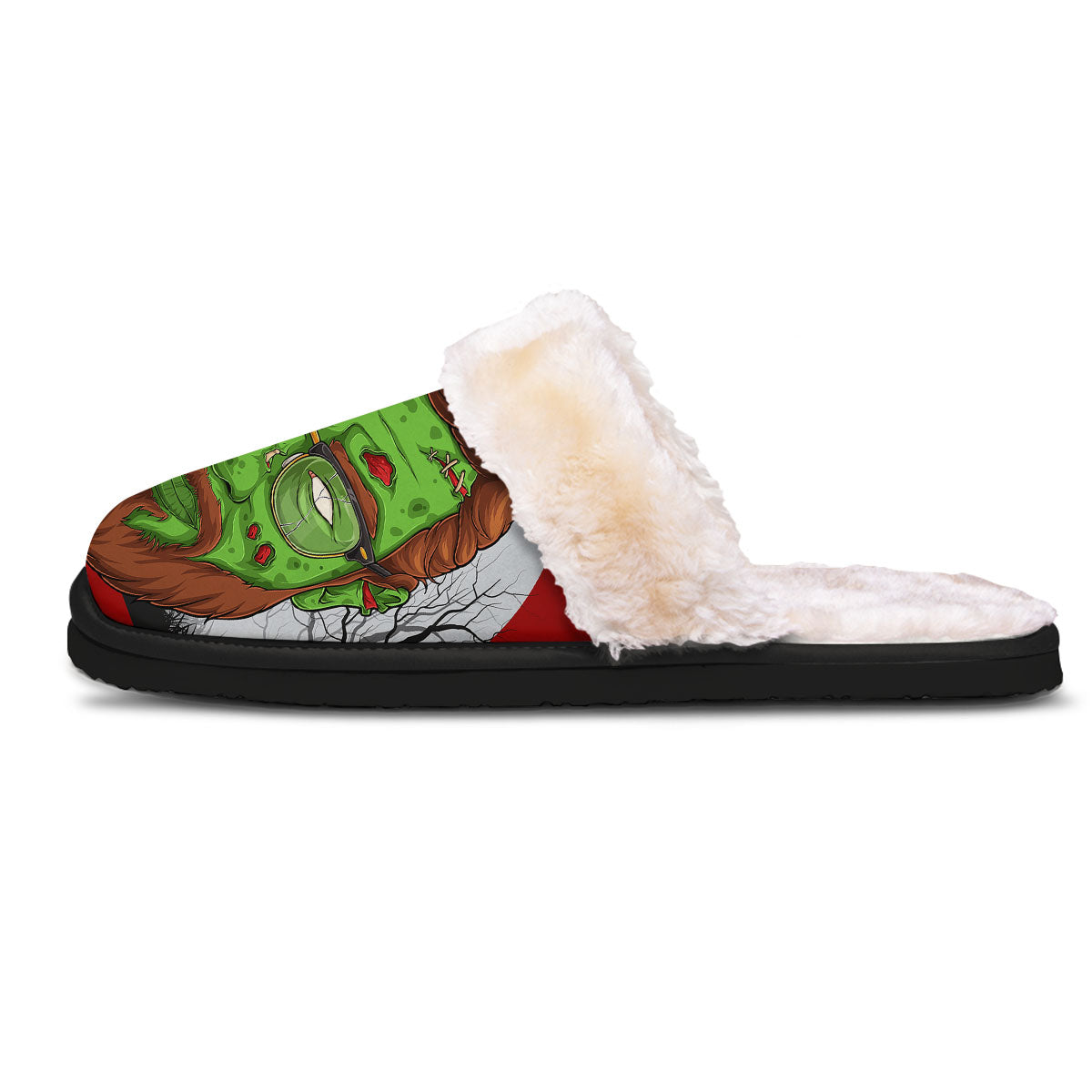 Zombie Face Halloween Character Print Slippers-grizzshop