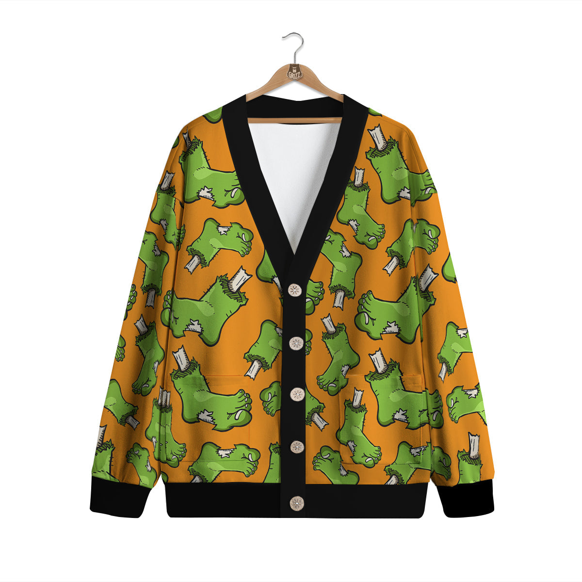 Zombie Foot Print Pattern Cardigan-grizzshop