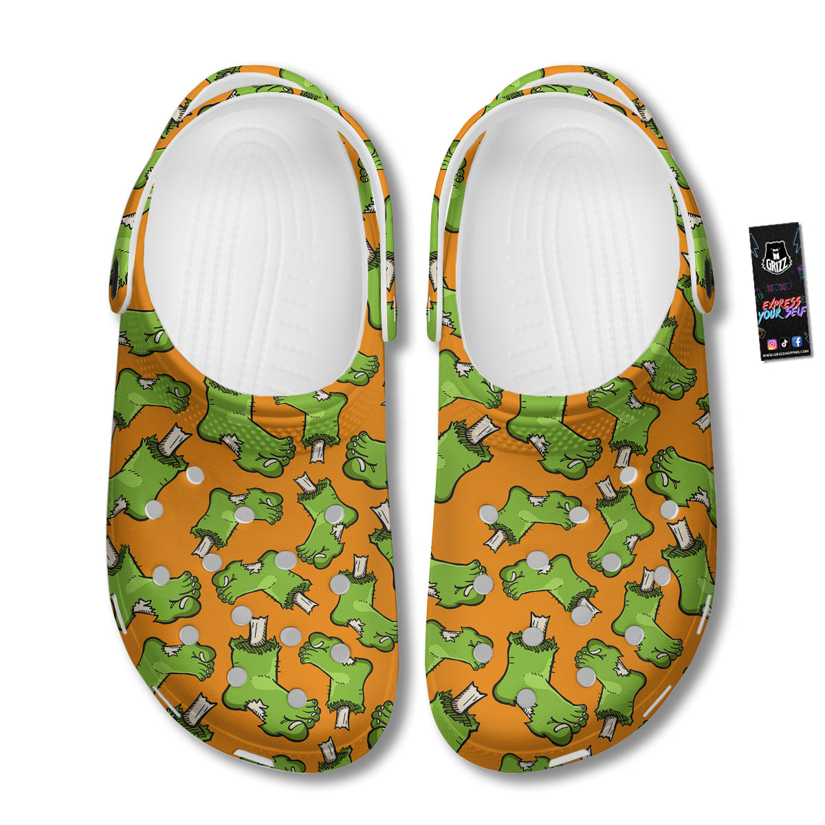 Zombie Foot Print Pattern Clog-grizzshop