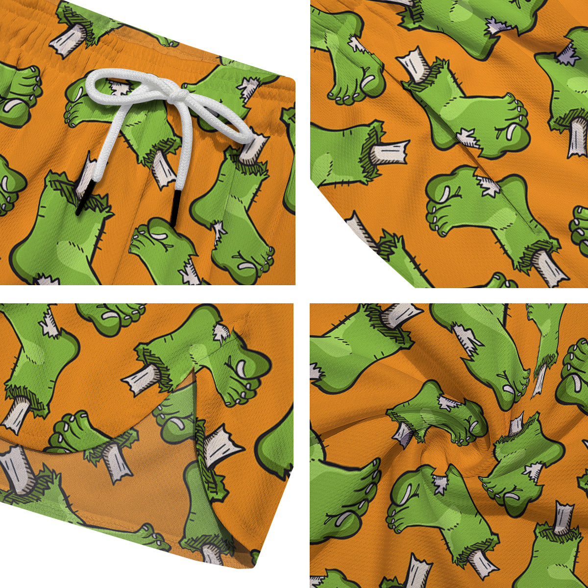 Zombie Foot Print Pattern Men's Running Shorts-grizzshop
