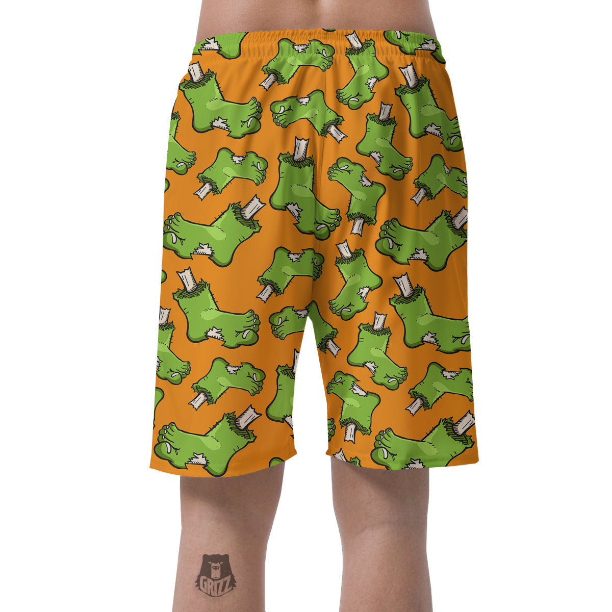Zombie Foot Print Pattern Men's Shorts-grizzshop
