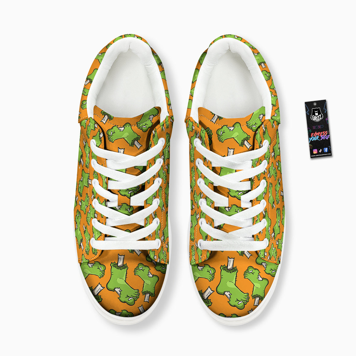 Zombie Foot Print Pattern Platform Shoes-grizzshop