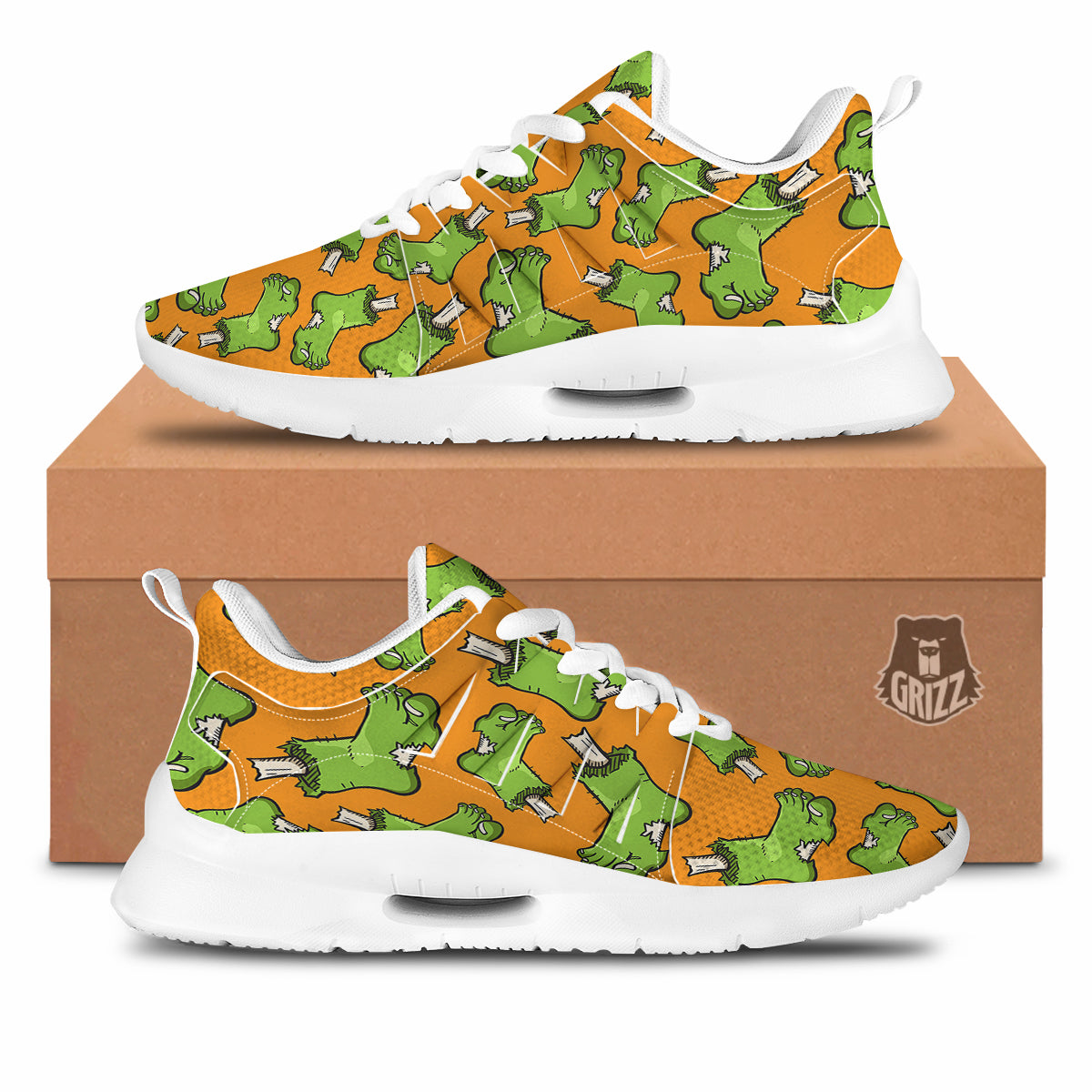Zombie Foot Print Pattern Tennis Shoes-grizzshop