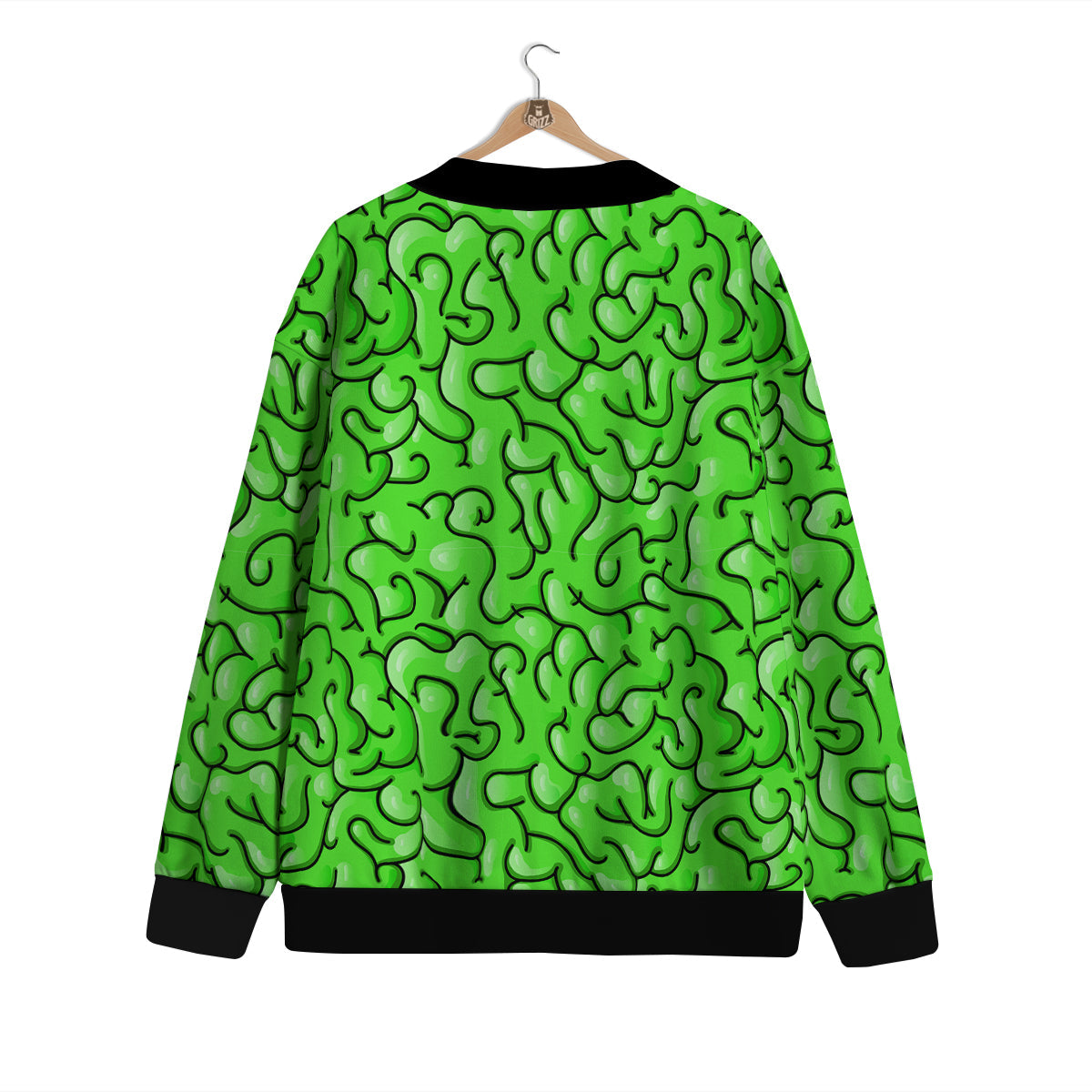 Zombie Green Brain Print Pattern Cardigan-grizzshop