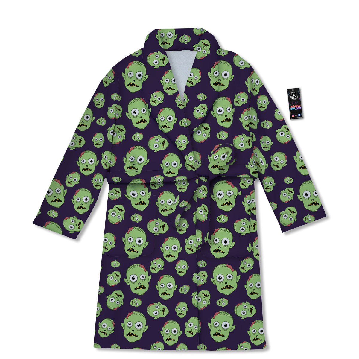 Zombie Green Print Pattern Bathrobe-grizzshop