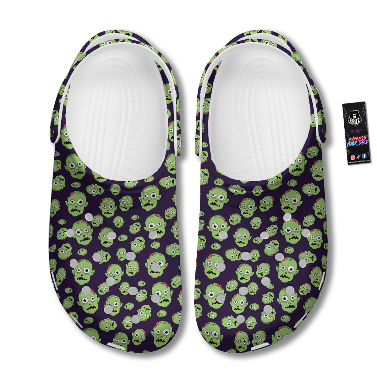 Zombie Green Print Pattern Clog-grizzshop