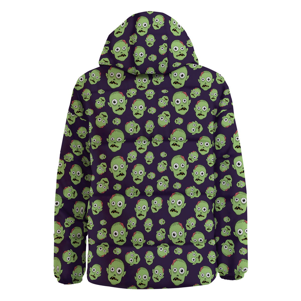 Zombie Green Print Pattern Down Jacket-grizzshop