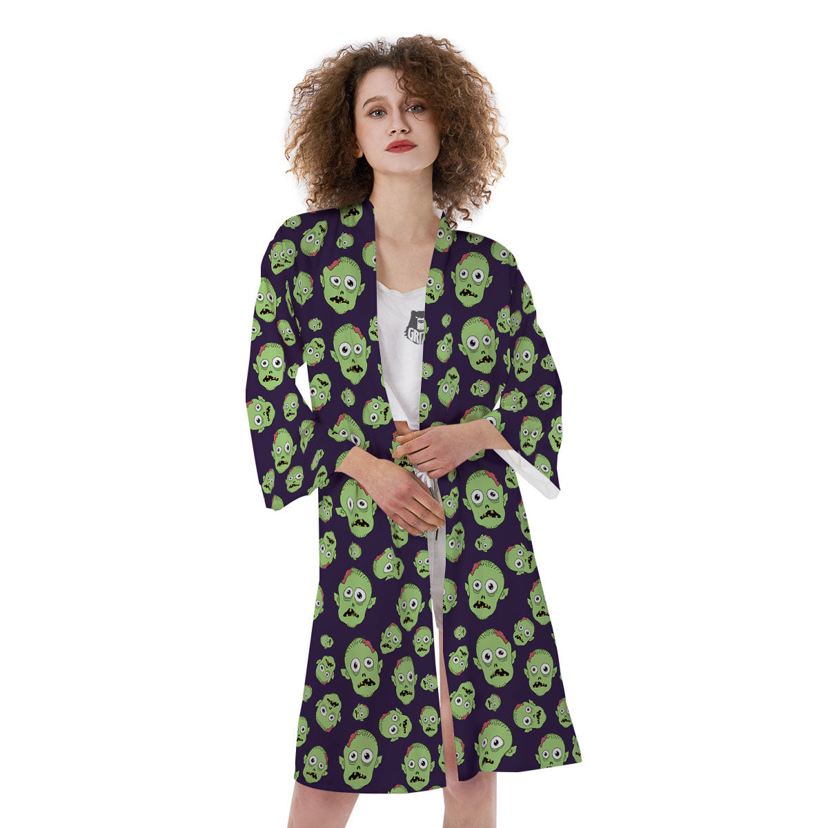 Zombie Green Print Pattern Kimono-grizzshop