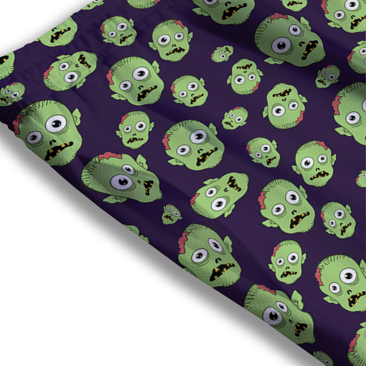 Zombie Green Print Pattern Mesh Shorts-grizzshop
