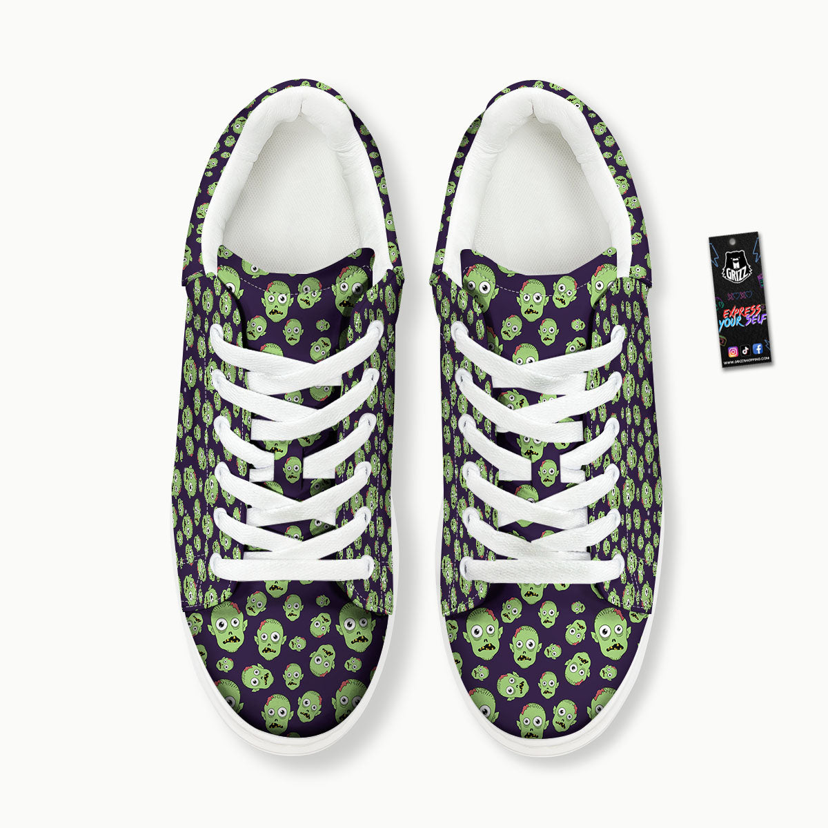 Zombie Green Print Pattern Platform Shoes-grizzshop