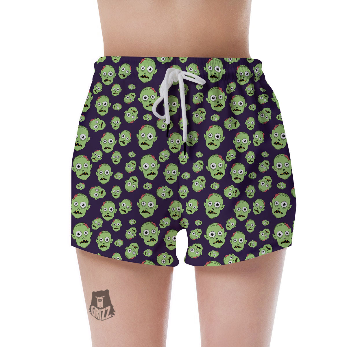 Zombie Green Print Pattern Women's Shorts-grizzshop