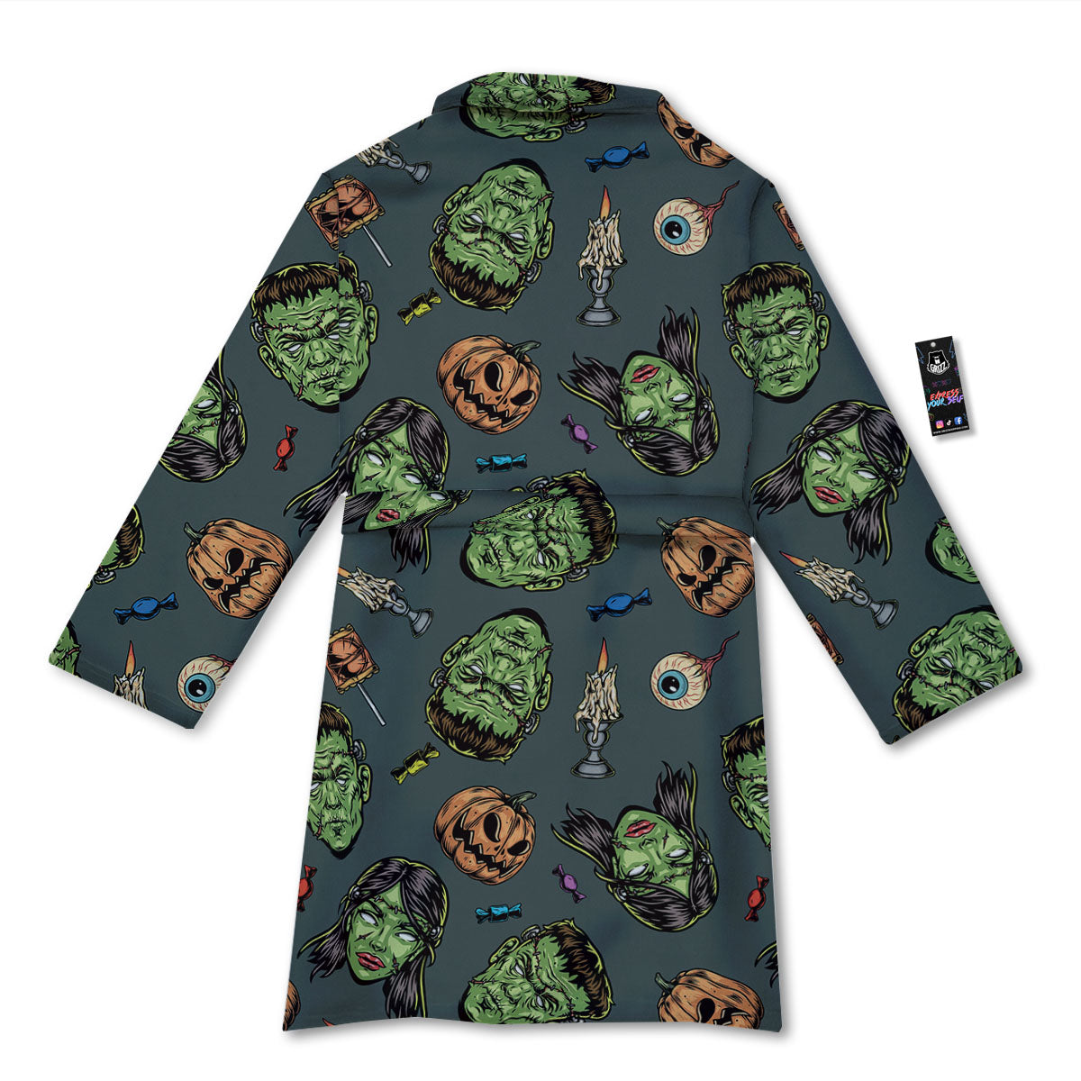 Zombie Halloween Print Pattern Bathrobe-grizzshop