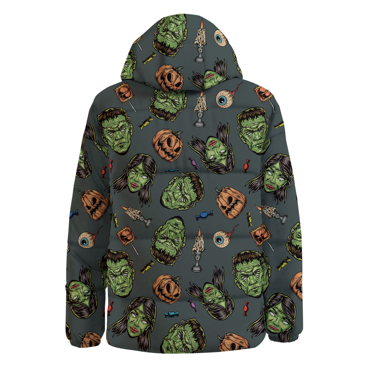 Zombie Halloween Print Pattern Down Jacket-grizzshop