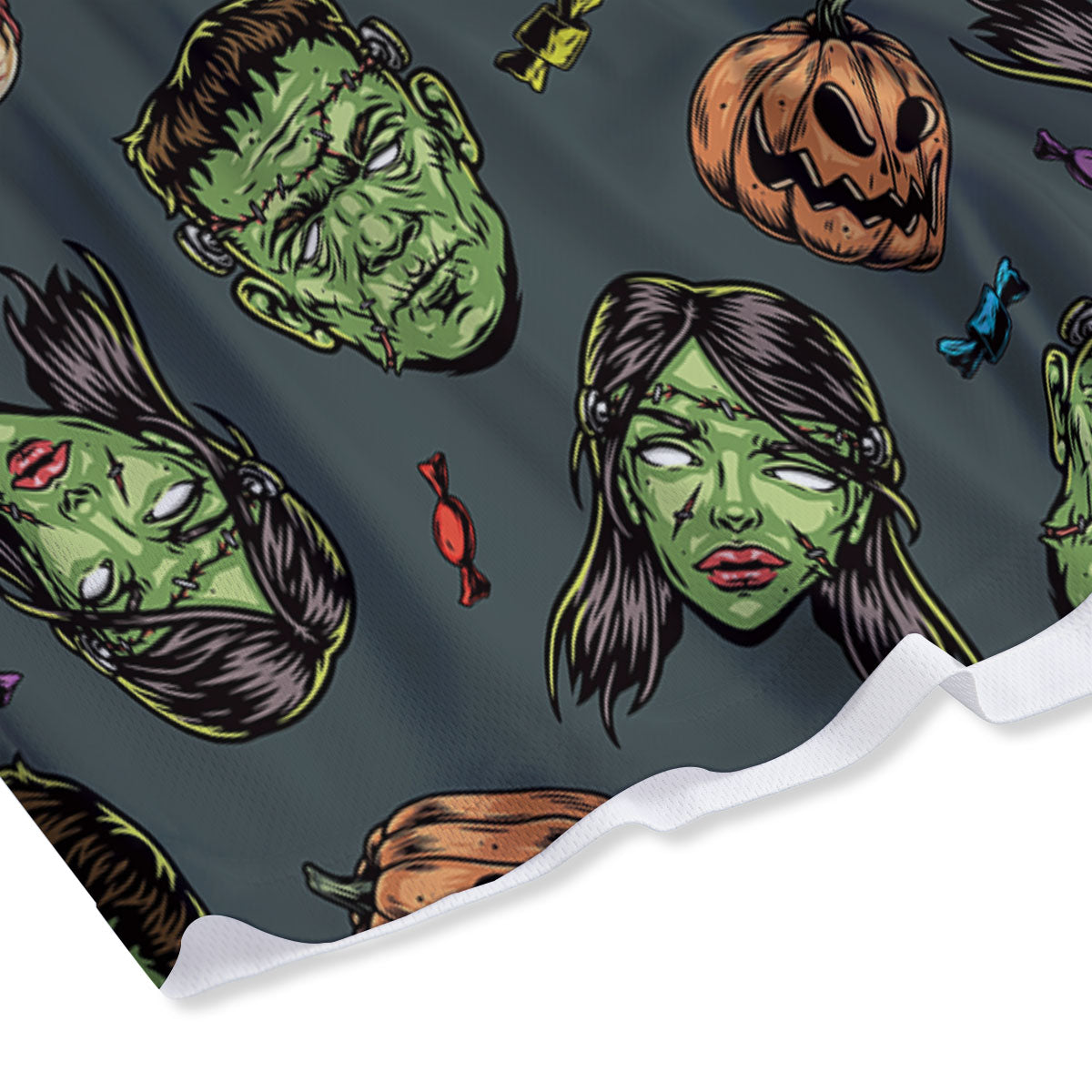 Zombie Halloween Print Pattern Mesh Shorts